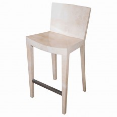 Pair of lacquered goatskin bar stools